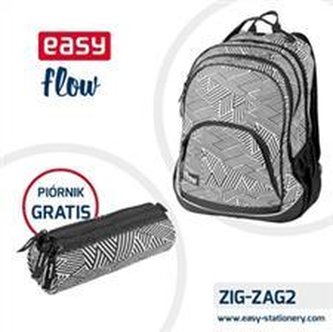 Plecak szkolny. młodzieżowy  biało-szary Easy piórnik GRATIS