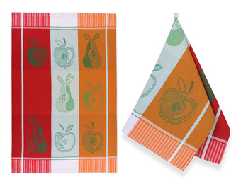 Kuchyňská utěrka 1ks - ovoce - oranžová, červená - 50x70 cm