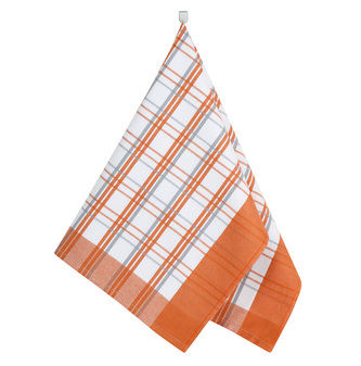 Kuchyňská utěrka 1ks - kostička oranžová - 50x70 cm