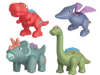 STAVEBNICE DINOMAG Set 4 magnetických dinosaurů