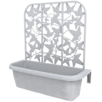 BAMA Závěsný truhlík na zábradlí RONDINE PRIVACY, 50cm, sada 2ks, barva bílá