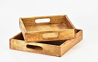 Dřevěný servírovací tác s/2