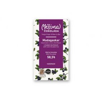 Čokoláda Míšina čokoláda, mléčná s českými borůvkami 58,5 %