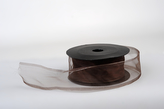 Stuha organza uni 4cm x 10m HNĚDÁ