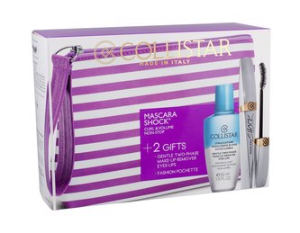 Collistar Shock řasenka 8 ml + odličovací přípravek Gentle Two Phase 50 ml + kosmetická taška