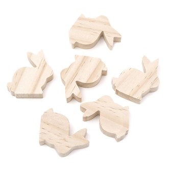 Drewniane króliczki 5x5,5x1,5cm 6szt