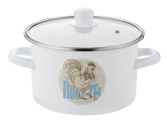 SMALTOVANÝ HRNEC S POKLIČKOU 22CM 5,3L KOHOUT