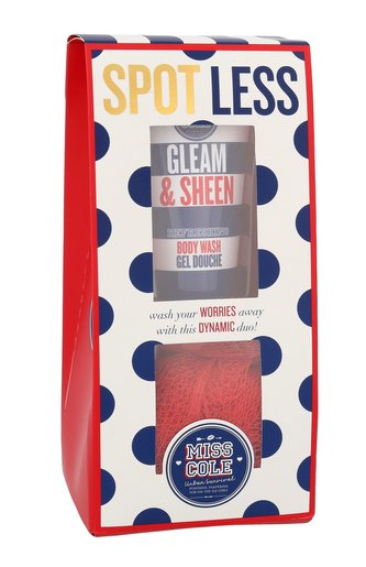 Grace Cole Miss Cole sprchový gel Gleam & Sheen 50 ml + mycí houba
