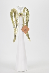 Plechový anděl Mary s champagne křídly balení 49 cm II. jakost
