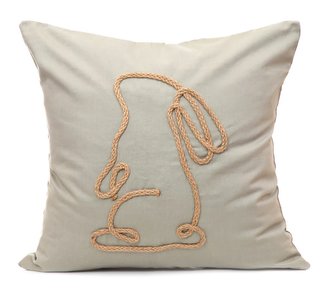 Dekorační polštář s výplní | DOREN | s králíkem pistáciová | 45x45 cm | 843780 Homla