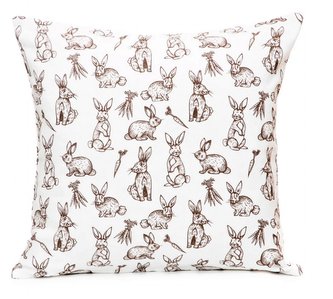 Dekorační polštář s výplní  | ARILA | vzor králíků | 45x45 cm | 845326 Homla