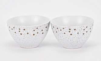 Miska Dots metal bílá 750 ml II. jakost, sada 2 ks