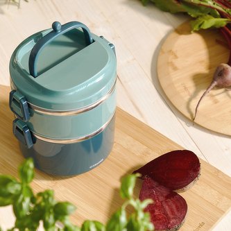 Termoska na jídlo | THEO | zelená | 0,9 l+ 0,5 l | 844800 Homla