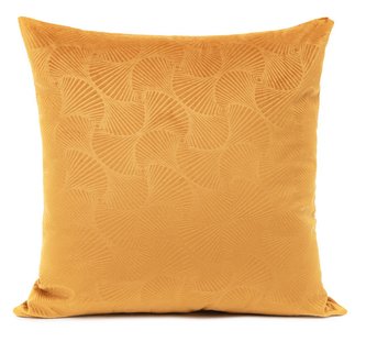 Dekorační polštář s výplní | KVET | hořčicová s reliéfem | 45x45 cm | 840130 Homla