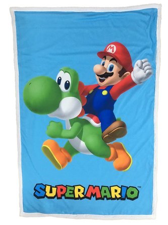 Fleece deka sherpa Nintendo|Super Mario: Mario a Yoshi (100 x 140 cm)