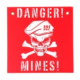 Cedule plastová DANGER! MINES! ČERVENO/BÍLÁ