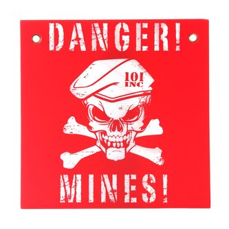 Cedule plastová DANGER! MINES! ČERVENO/BÍLÁ