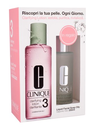 Clinique 3-Step Skin Care 3 čisticí pleťová voda 400 ml + čisticí gel 200 ml