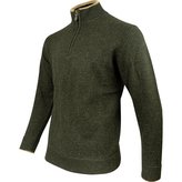 Svetr ASHCOMBE se zipem jehněčí vlna DARK OLIVE vel.XXL