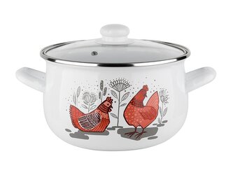 HRNEC SMALTOVANÝ PYZA S POKLIČKOU 20CM 4,0L RUBINKA