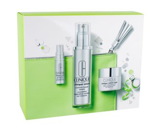Clinique Clinique Smart pleťové sérum 50 ml + noční pleťová péče 15 ml + péče o oční okolí 5 ml + kosmetická taška