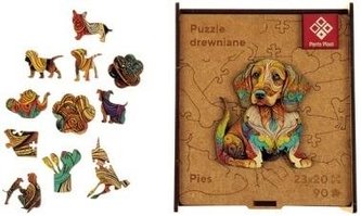 Puzzle drewniane A4 - Pies