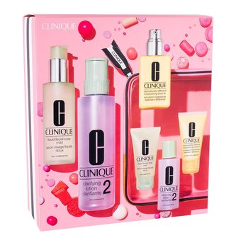 Clinique 3-Step Skin Care 2 čisticí voda 2 487 ml + pleť. sérum 125 ml + čisticí mýdlo 200 ml + čisticí voda 2 60 ml + pleť. sérum 30 ml + čisticí mýdlo 30 ml + kosmetická taška