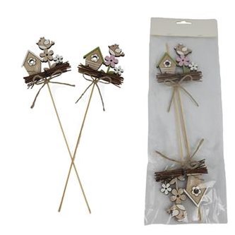 Zápich ptačí budka, 2 ks D6160