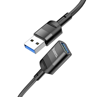 Adaptér HOCO (U107) USB A (female) na USB A (male) 5A, 1,2m, barva černá