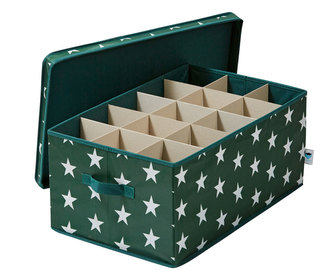 LOVE IT STORE IT - box na vianočné gule , hviezda, tmavo zelená
