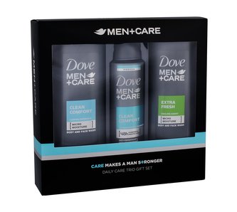 Dove Men + Care sprchový gel 250 ml + deosprej 150 ml + sprchový gel Extra Fresh 250 ml