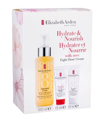 Elizabeth Arden Eight Hour Cream hydratační olej 100 ml + denní pleťová péče SPF15 15 ml + ochranná péče 15 ml