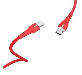Data kabel HOCO X45 Surplus, USB-C/USB-C (PD) LED, 3A, 60W, 1m, červená