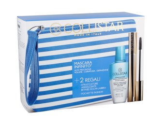 Collistar Infinito řasenka 11 ml + odličovací přípravek Gentle Two Phase 50 ml + kosmetická taška