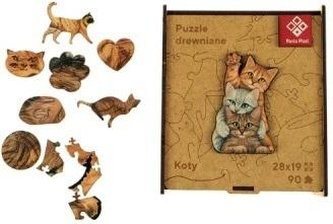 Puzzle drewniane A4 - Koty
