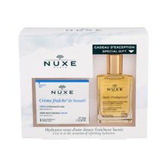NUXE Creme Fraiche de Beauté denní pleťová péče 50 ml + suchý olej Huile Prodigieuse 30 ml