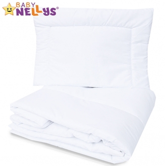 Peřinka a polštář do postýlky 135x90+40x60 Baby Nellys - bílé; 135x90