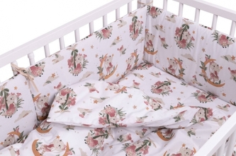 Mantinel s povlečením, bavlna, 3 D sada, Bunny Star, Baby Nellys, bílá, 135x100cm; 135x100