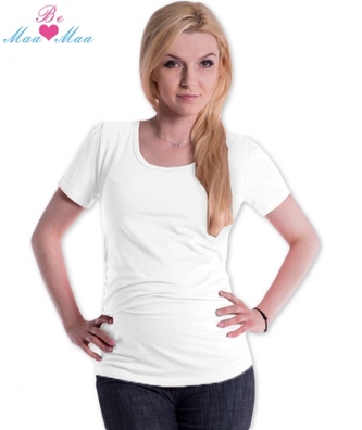 Be MaaMaa Triko Joly bavlna nejen pro těhotné - bílé; S/M