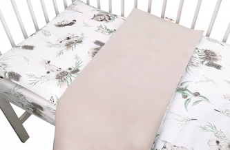 Baby Nellys 2-dílné povlečení, bavlna/velvet - Exotika - béžová, bílá, 135 x 100 cm; 135x100