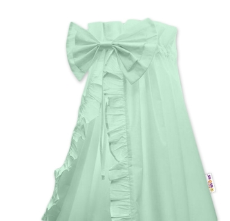 Nebesa z celé látky s volánkem a mašlí Baby Nellys - mátová