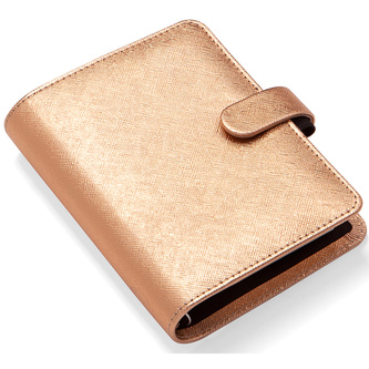 Filofax, Diář Saffiano Metallic, kapesní, rose gold