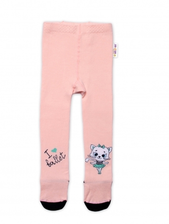 Baby Nellys Bavlněné punčocháče Kočička - meruňkové, vel. 104/110; 104/110 (3-5r)