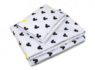 Baby Nellys 2-dílné povlečení Mickey, bavlněné - bílá, žlutá; 120x90