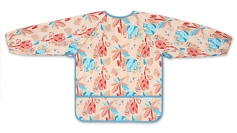 Zástěrka, bryndák nepromakavý s dlouhým rukávem a kapsíčkou BabyOno - Jungle, béžová