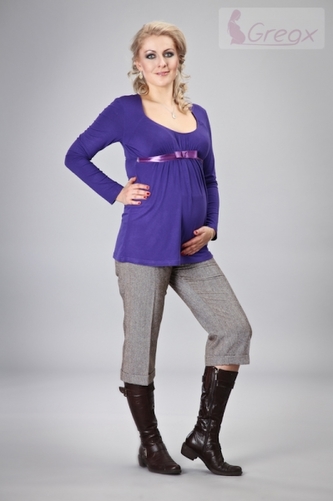 Gregx Elegantní 3/4 kalhoty BARO - hnědý melír, vel. S;  S (36)