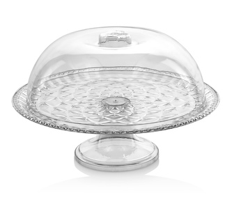 Podnos servírovací plast na nožce s poklopem ¤34cm  PATERA