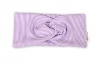Baby Nellys Hand Made Dvouvrstvá žebrovaná čelenka, lila, 68/74; 68/74 (6-9m)