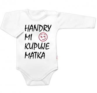 Body dlouhý rukáv Handry mi kupuje matka, Baby Nellys, bílé, vel. 62; 62 (2-3m)