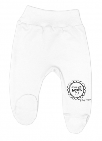 Kojenecké polodupačky Made with love, Baby Nellys, bílé, vel. 68; 68 (3-6m)